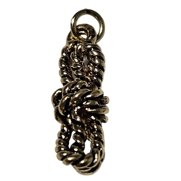 Vintage Gold Tone Rope Knot Pendant Charm Necklace Bracelet Jewelry Women DIY - Picture 1 of 3